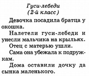 Текст на восстановление порядка предложений
